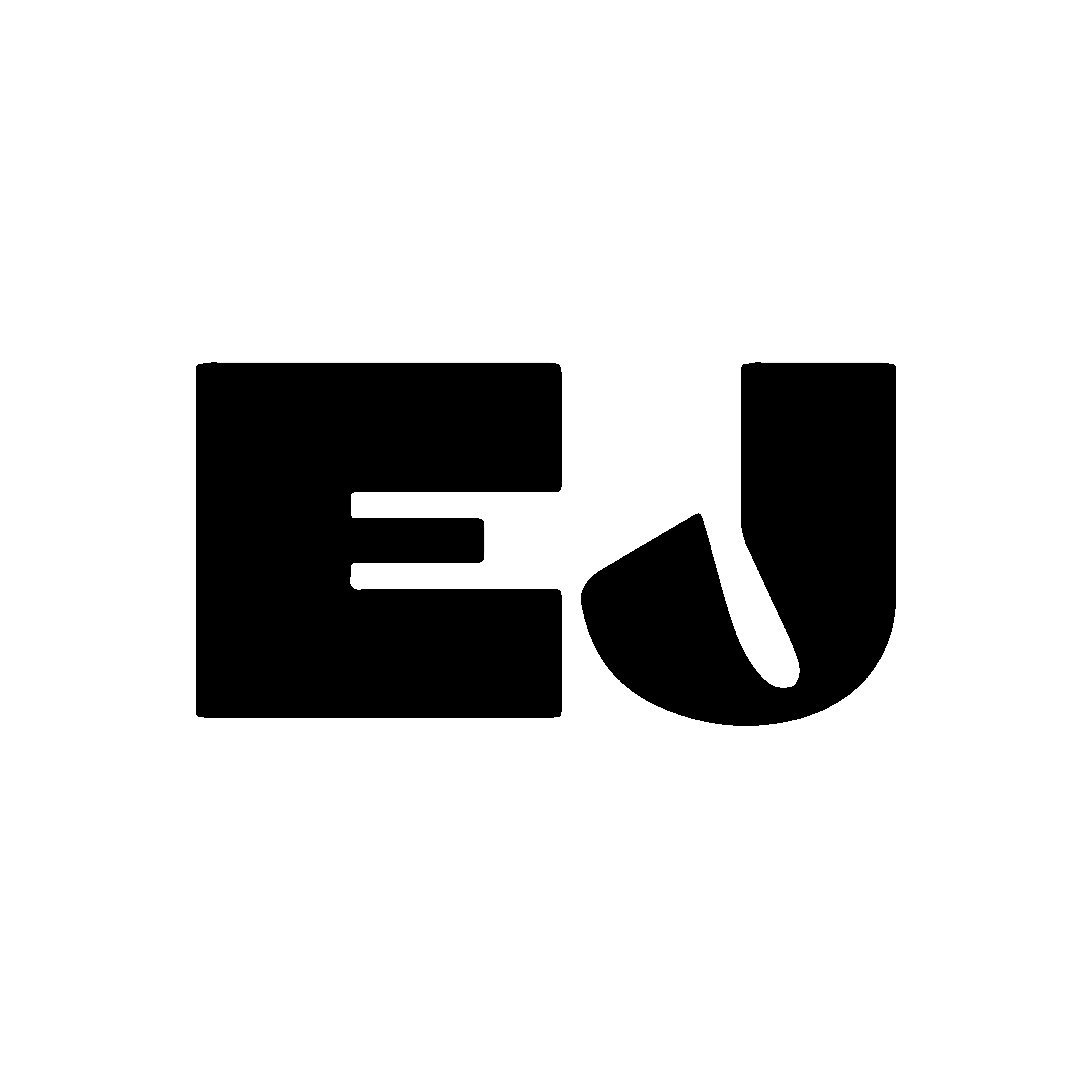 EJ in a thick, black font.